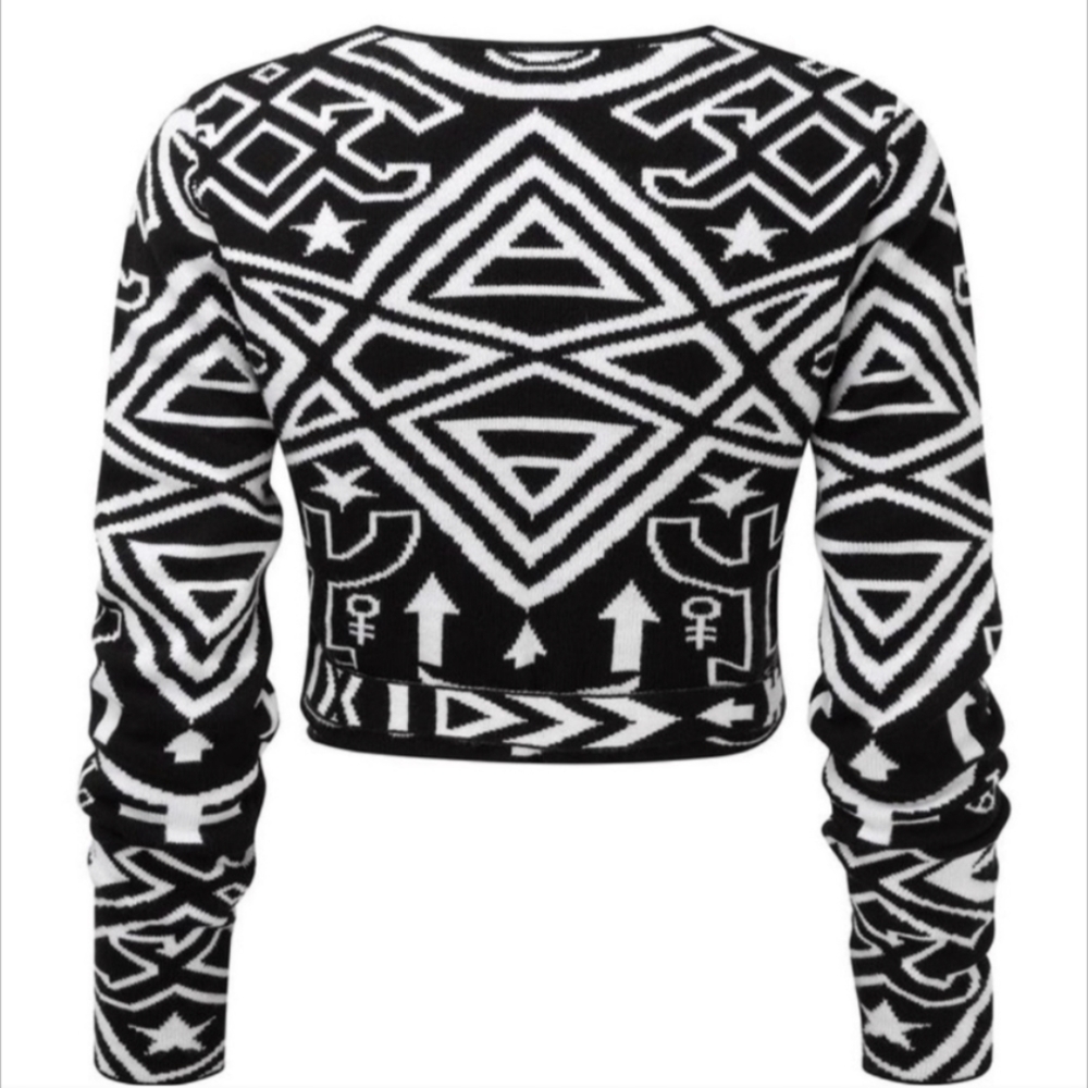 Killstar Thelema Wrap Crop Sweater - Picture 2 of 4